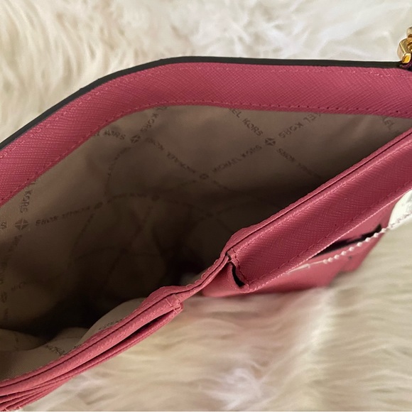 New Michael Kors jet set travel double zipper wallet wristlet - Picture 7 of 13